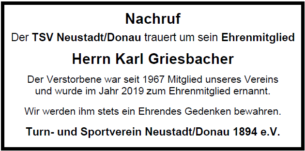 2026 03 27 Nachruf Griesbacher Karl