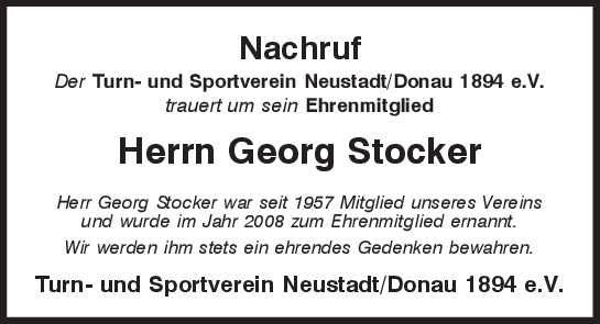 Nachruf Georg Stocker