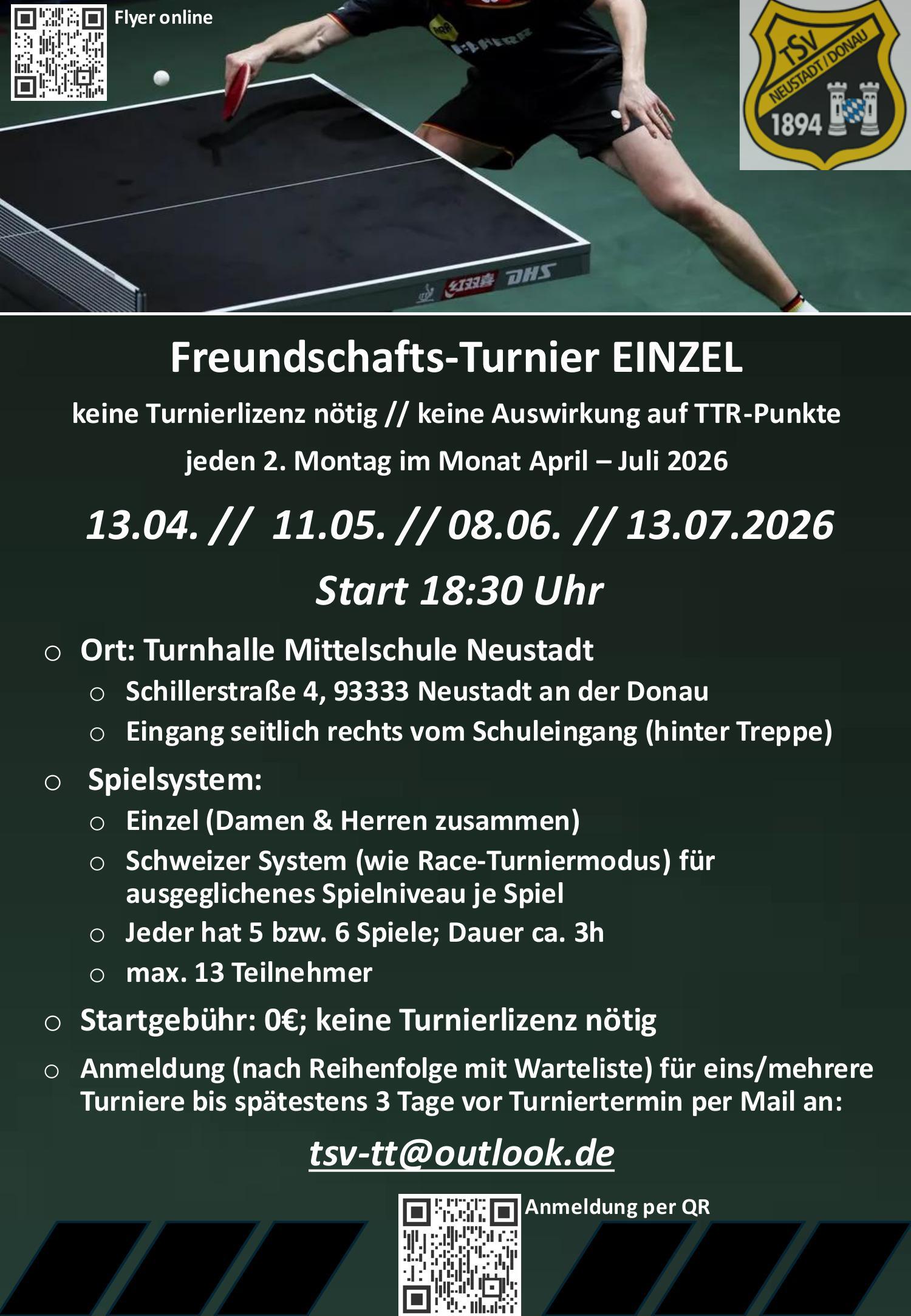 2026 Tischtennis Freundschaftsturniere